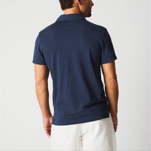 🆕️ Billy Reid Pensacola Short Sleeve Polo in Navy - Picture 2 of 13